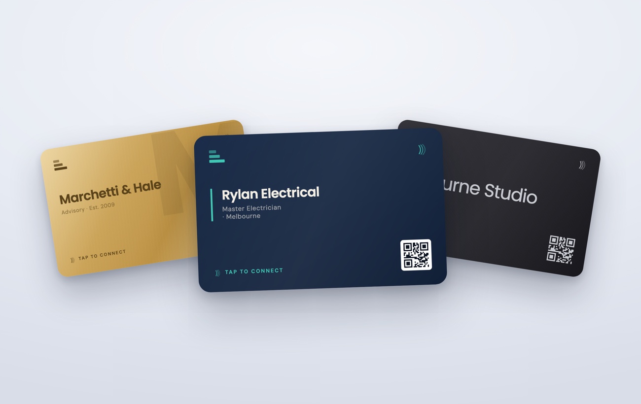 Sample Cardi designs — PVC and metal cards in our Corporate, Monogram and Mono layouts